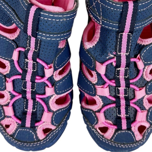 Falls Creek Navy And Pink Jill Sandals Size 12M - Picture 3 of 9